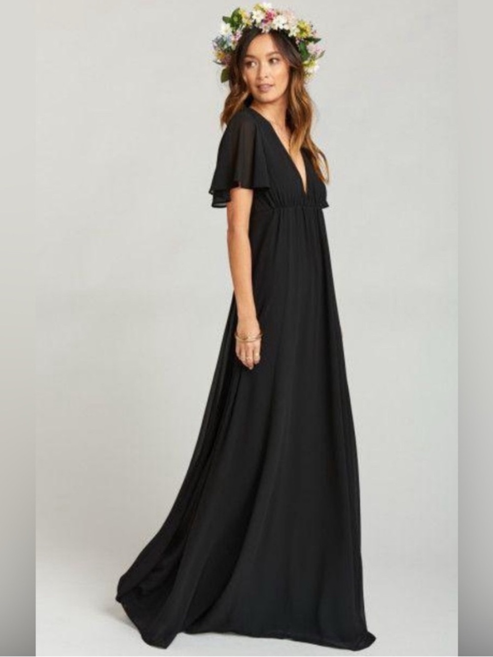 Show Me Your Mumu Best Day Ever Weddings Black Emily Empire Maxi Dress, Size 3x